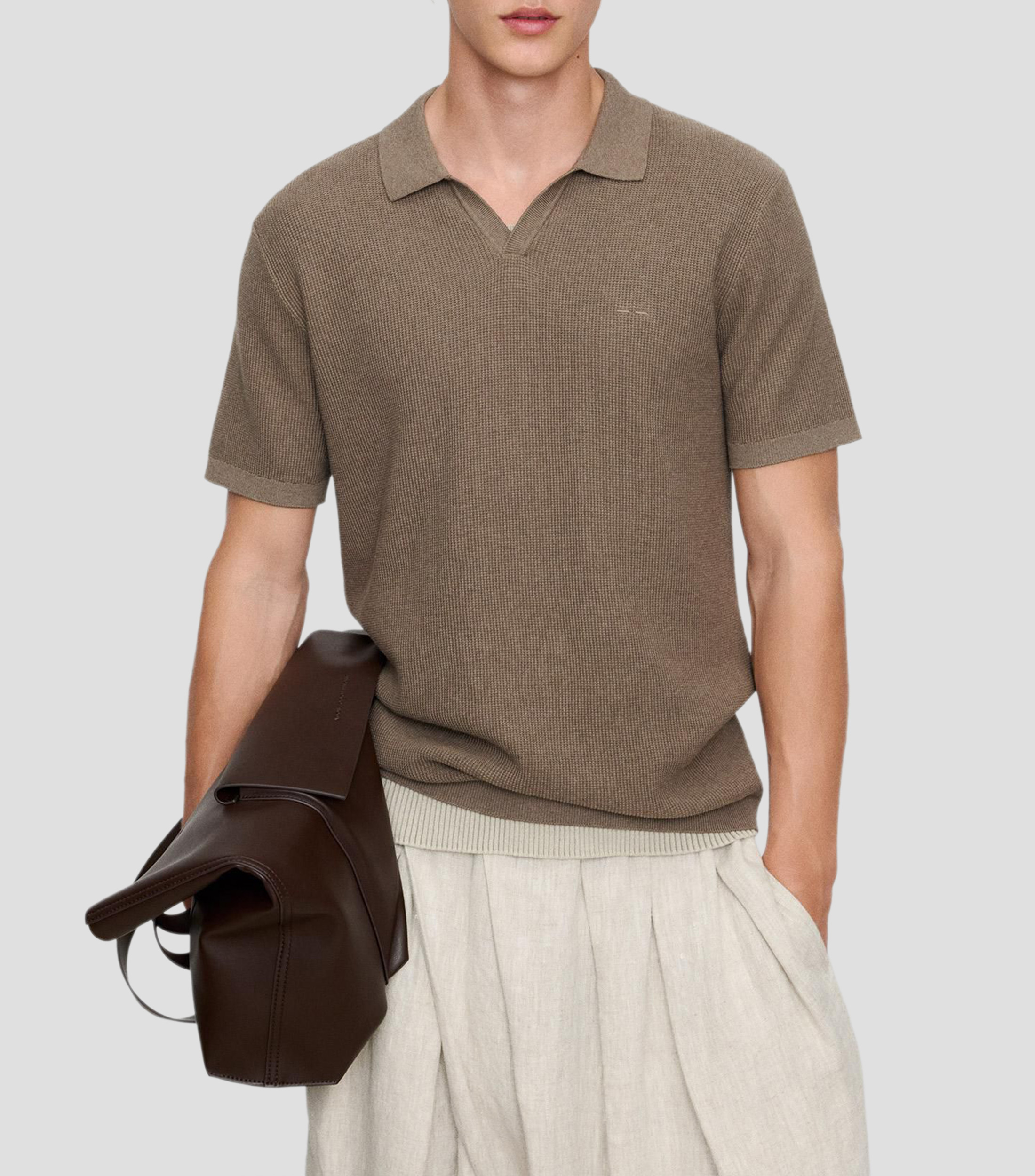 Playera Tipo Polo Manga Corta Liso Hombre